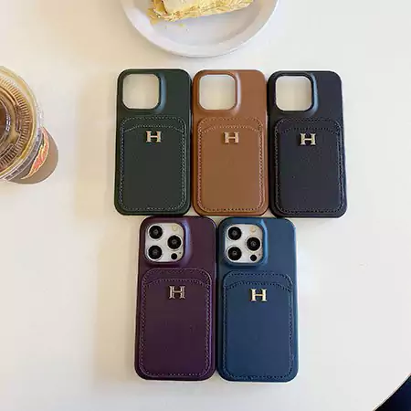 iPhone 13/12 Mini iPhone SE3/SE2/SEハイブランド風[エルメスHermes]携帯 ケース皮製メタルロゴ カード収納ファッション