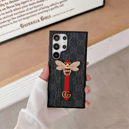 Galaxy S24/S24 Plus[グッチgucci]ブランドスマホケースベニヤ メタル蝶のモチーフ おしゃれ 安い耐衝撃通販