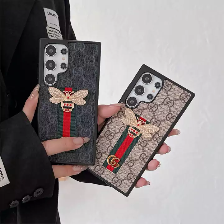 Galaxy S24/S24 Plus[グッチgucci]ブランドスマホケースベニヤ メタル蝶のモチーフ おしゃれ 安い耐衝撃通販